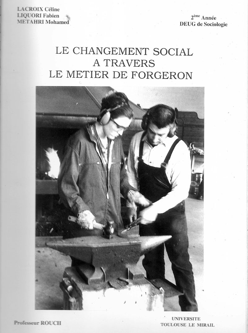 couverture du dossier de sociologie sur le changement social à travers le métier de forgeron